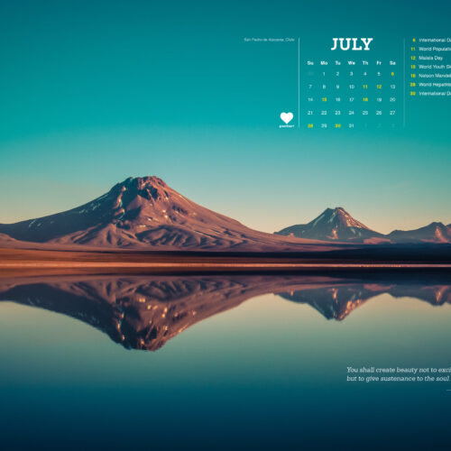 Mark Your Calendar – it’s July!