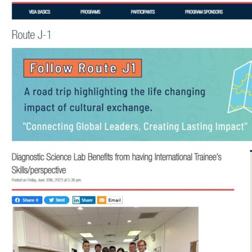 Diagnostic Science Lab Benefits from Having International Trainees Skill and Perspective
