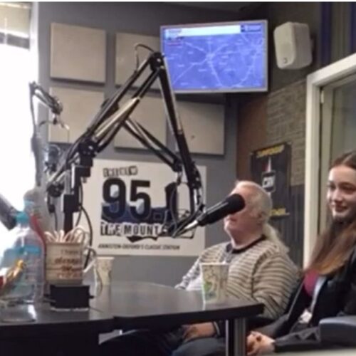 Neli, Greenheart exchange student from the Czech Republic, is interviewed by WDNG FM 95.1 The Mountain