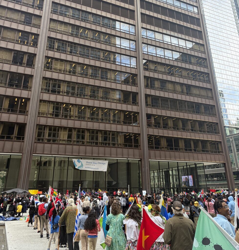 The annual flag ceremony.