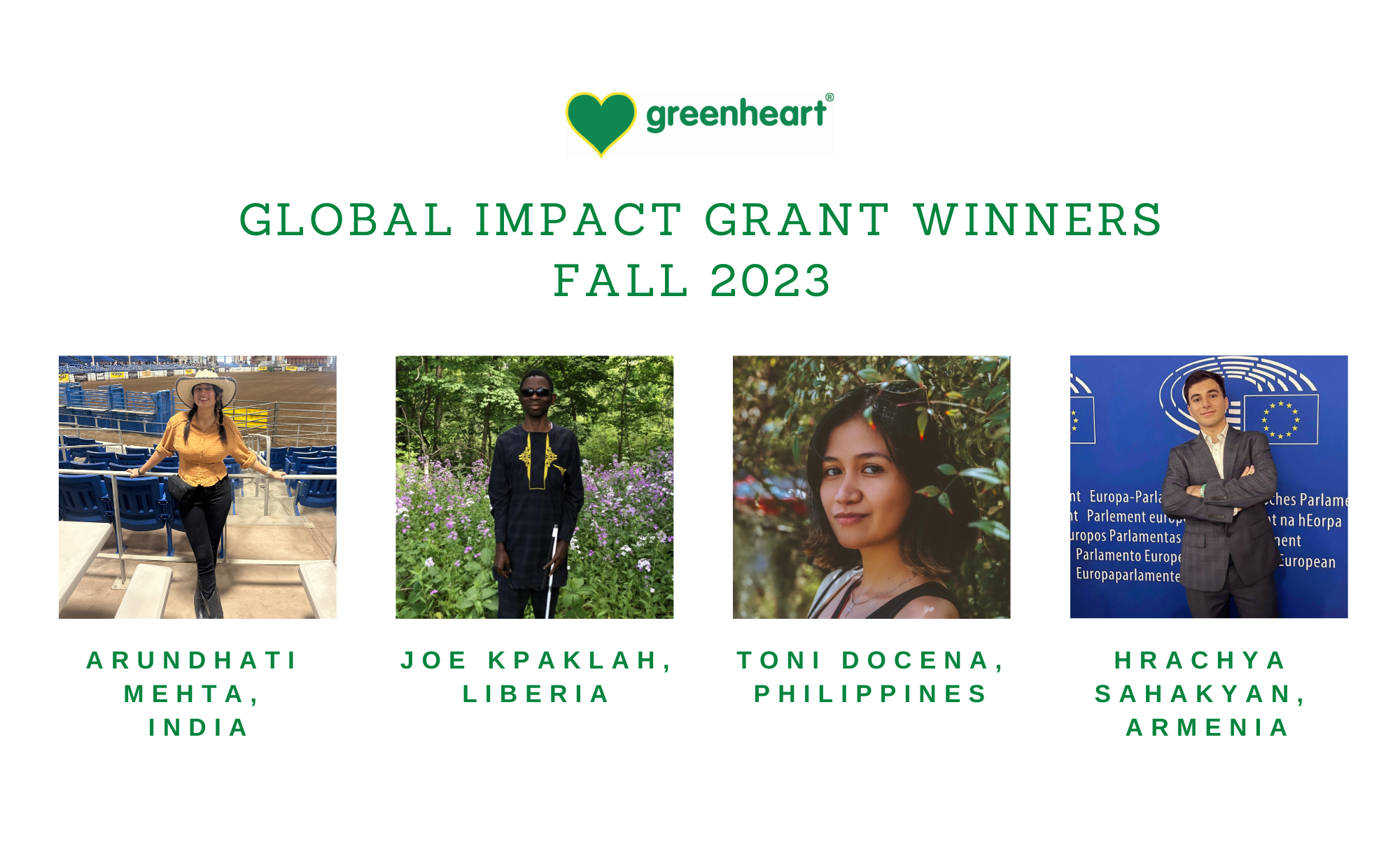 Announcing Greenheart’s Fall 2023 Global Impact Grant Winners