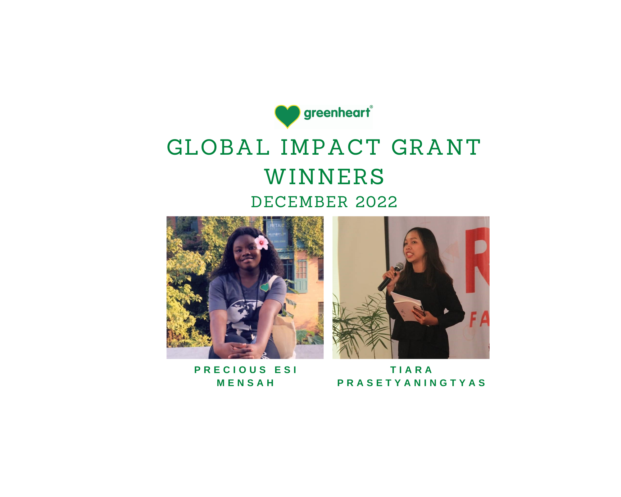Greenheart’s Global Impact Grant – December 2022 Winners!