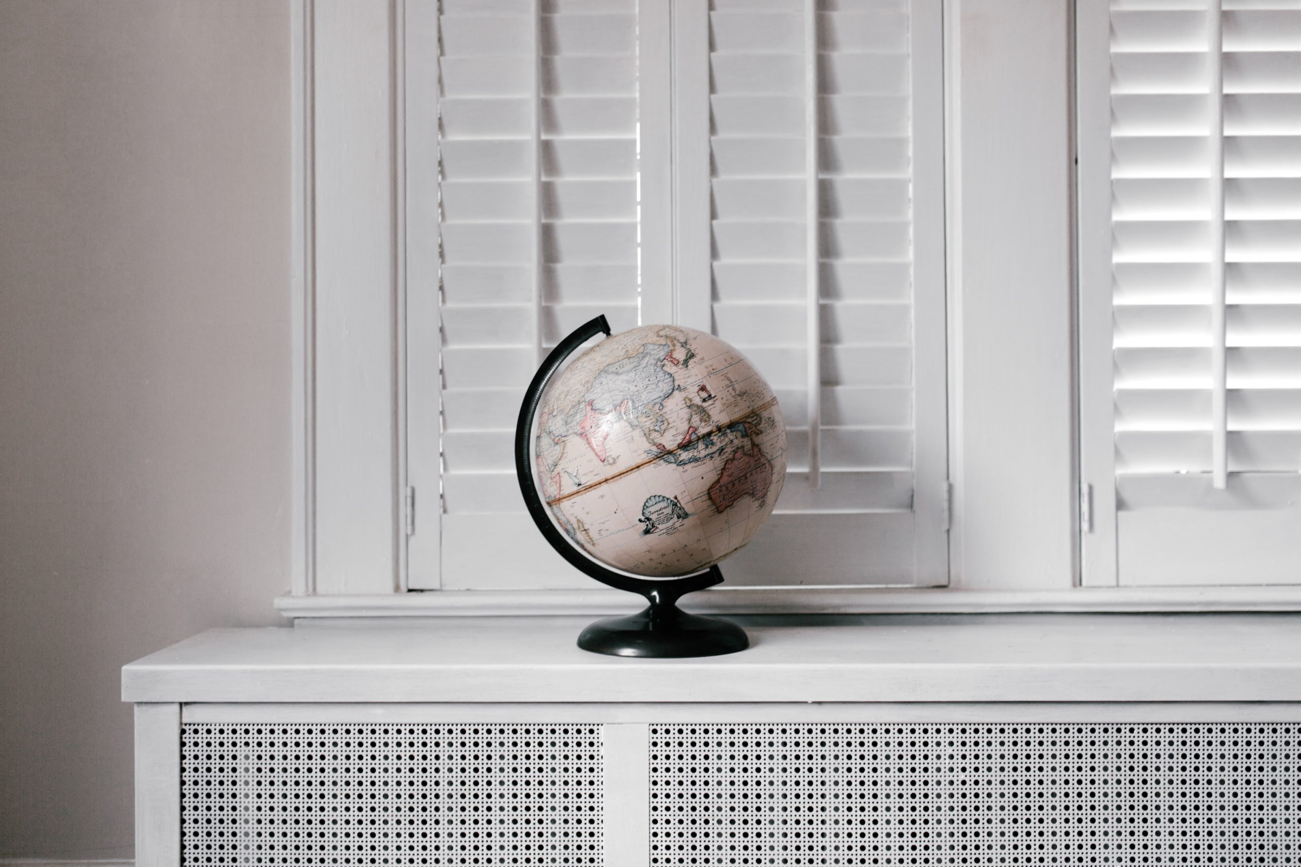 globe on a shelf